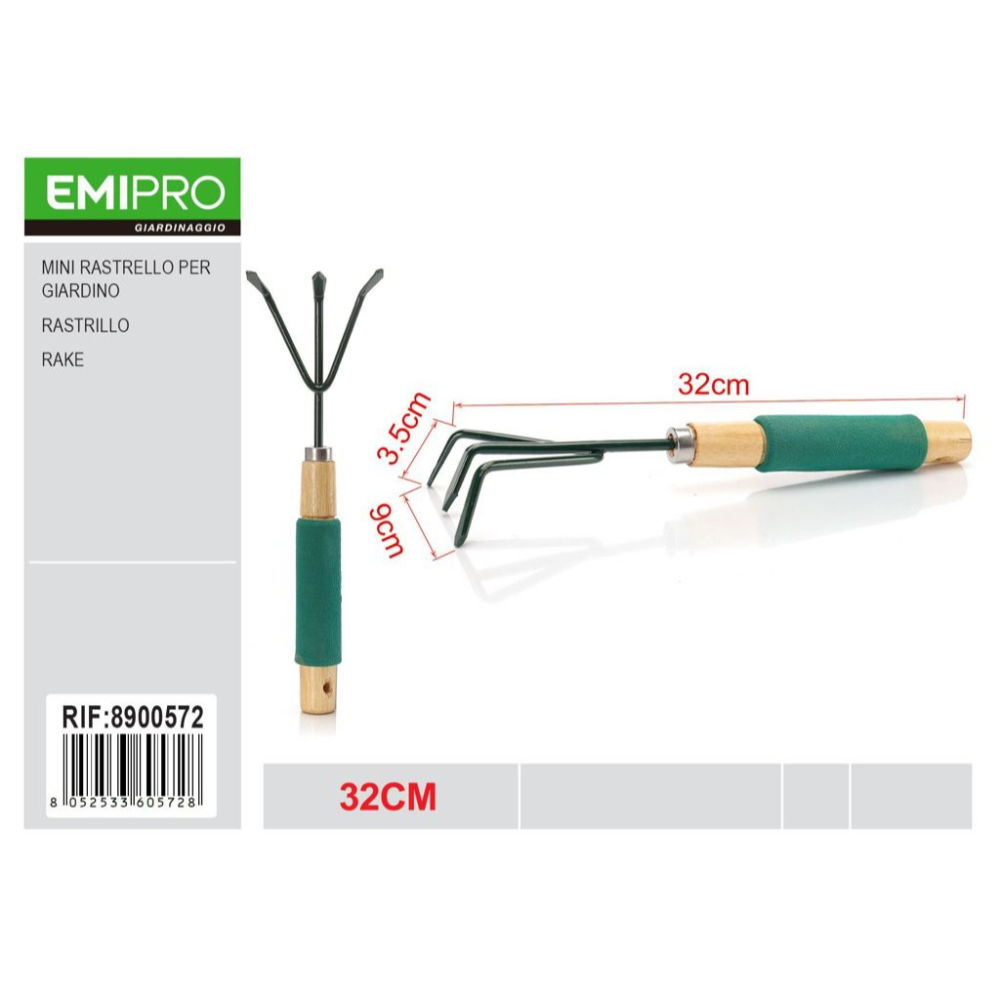 EMI Mini Rastrello da Giardino - 32cmEmi