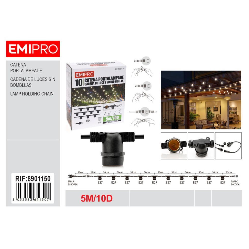 EMI Catena Portalampadine - 5M/10DEmi
