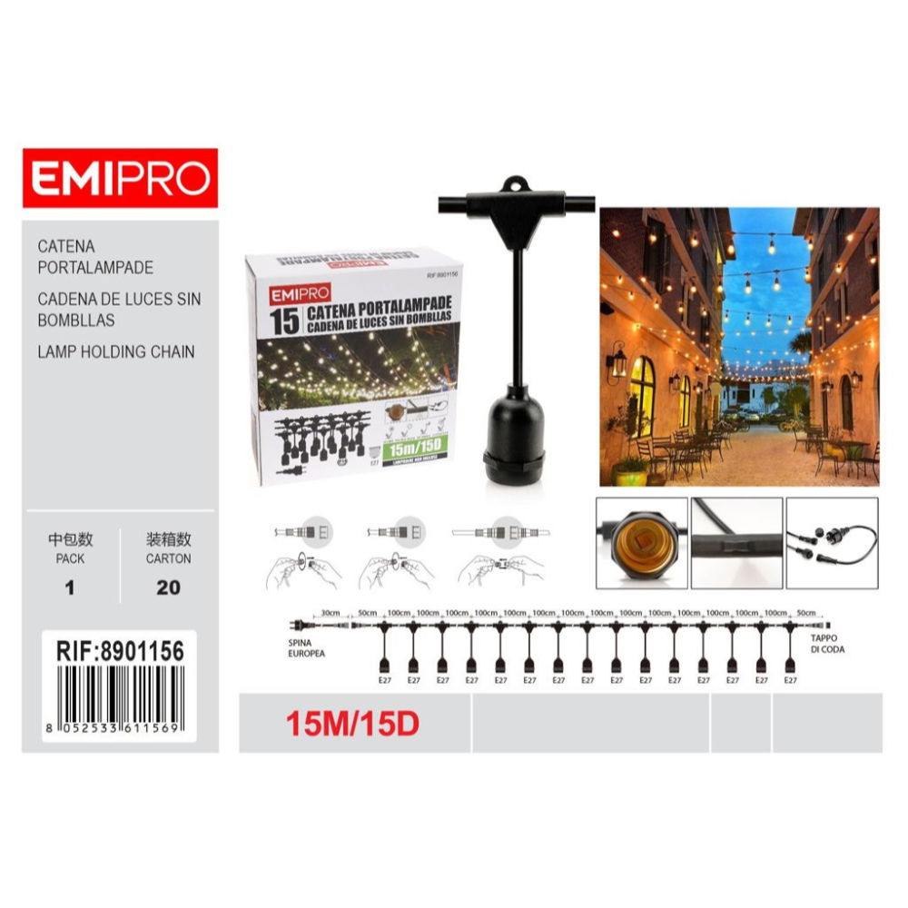 EMI Catena Portalampadine - 15M/10DEmi