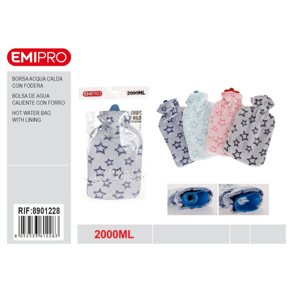 EMI Borsa d'Acqua Calda con Fodera a Stelle - 2LEmi