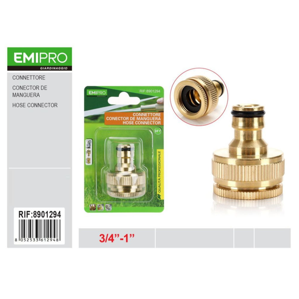 EMI Connettore Rapido in Ottone 1"-3/4"Emi