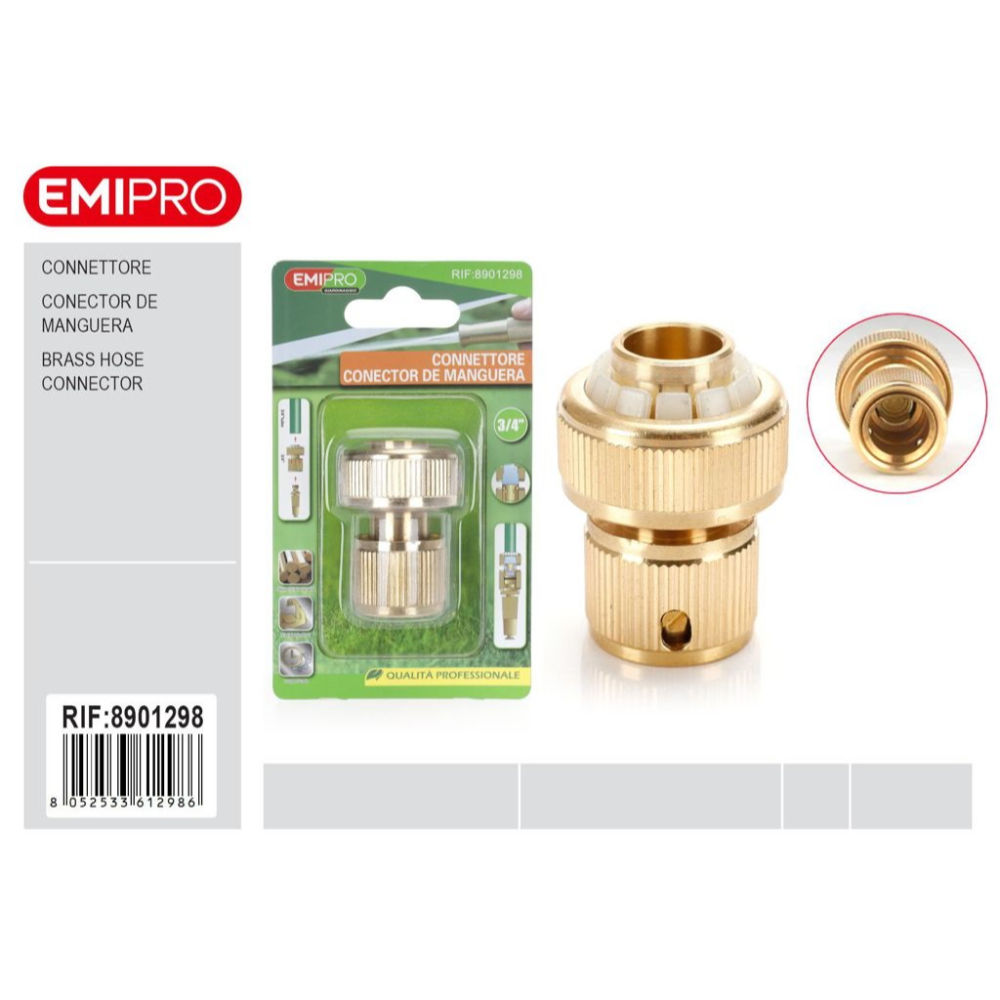 EMI Connettore in Ottone per Lancia 3/4"Emi