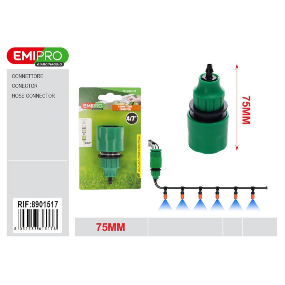 EMI Connettore 4/7" per Sistema di NebulizzazioneEmi