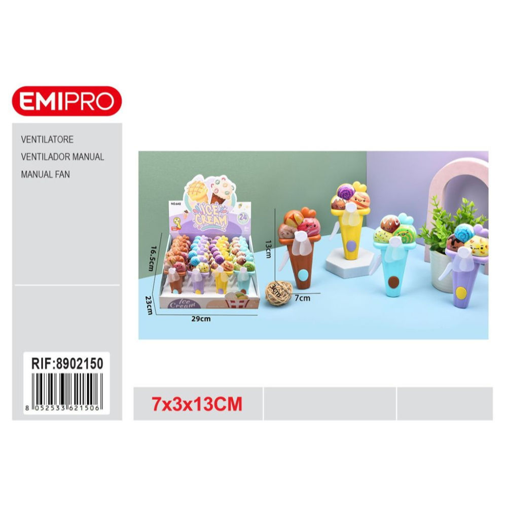 VENTILATORE PORTATILE MANUALE - ICE CREAMEmi
