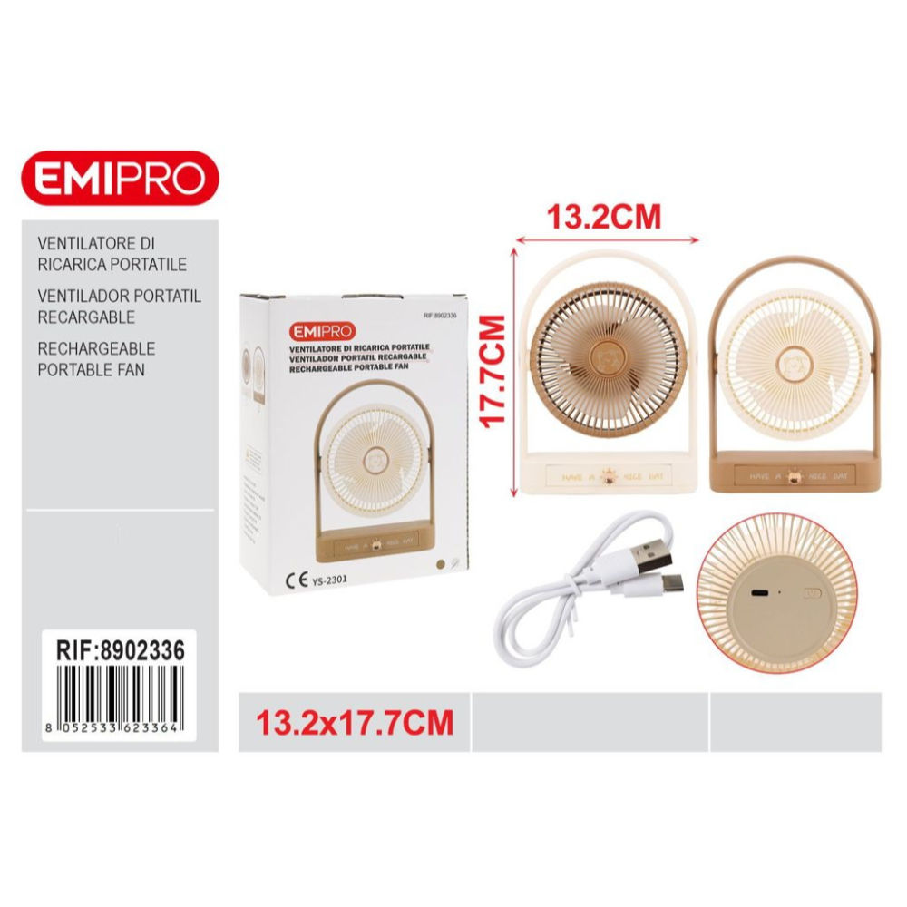 MINI VENTILATORE CON PORTA OGGETTIEmi