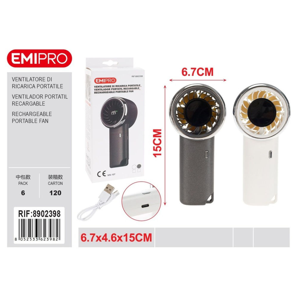 EMI Mini Ventilatore Portatile - 6,7x15cmEmi