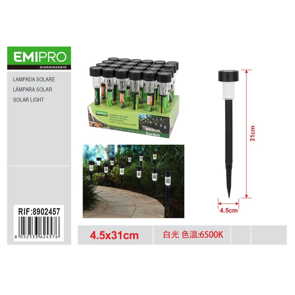 EMI Lampada Solare da Giardino 4,5x31cm - 8902457Emi