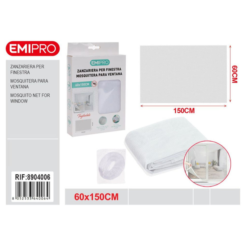 ZANZARIERA PER FINESTRA - BIANCO 60x150CMEmi