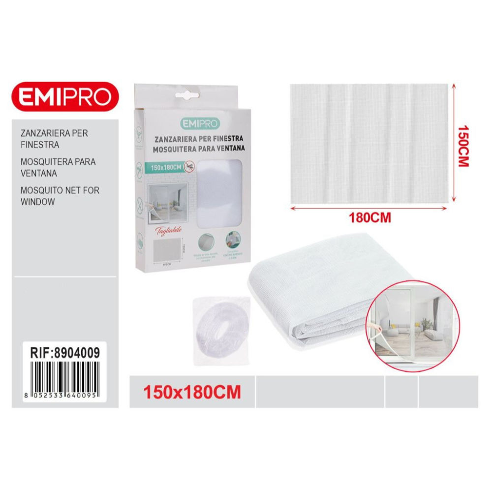 ZANZARIERA PER FINESTRA - BIANCO 150x180CMEmi