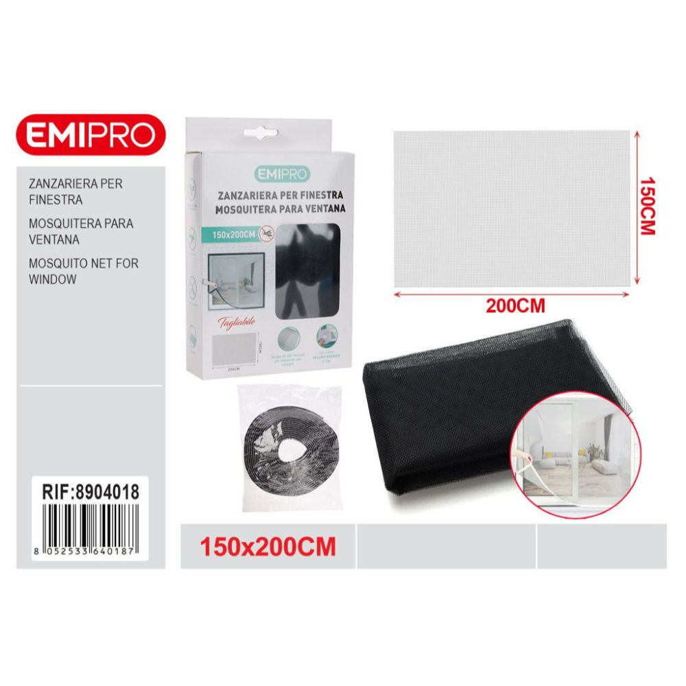 ZANZARIERA PER FINESTRA - NERO 150x200CMEmi