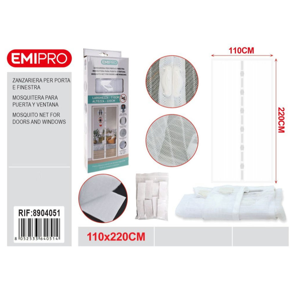 ZANZARIERA PORTAFINESTRA - BIANCO 110x220CMEmi