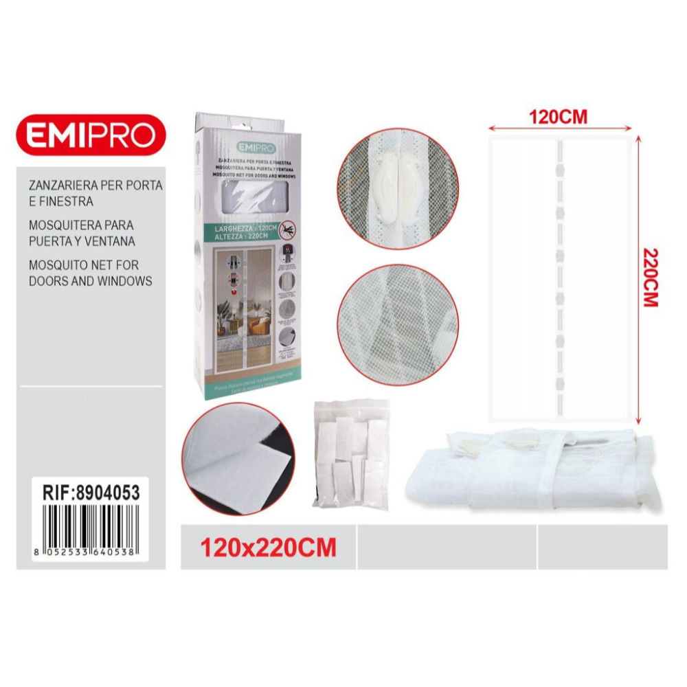 ZANZARIERA PORTAFINESTRA - BIANCO 120x220CMEmi