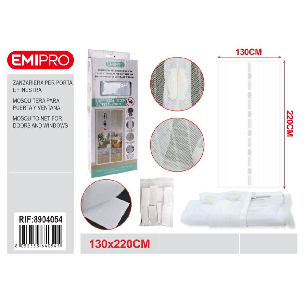 ZANZARIERA PORTAFINESTRA - BIANCO 130x220CMEmi