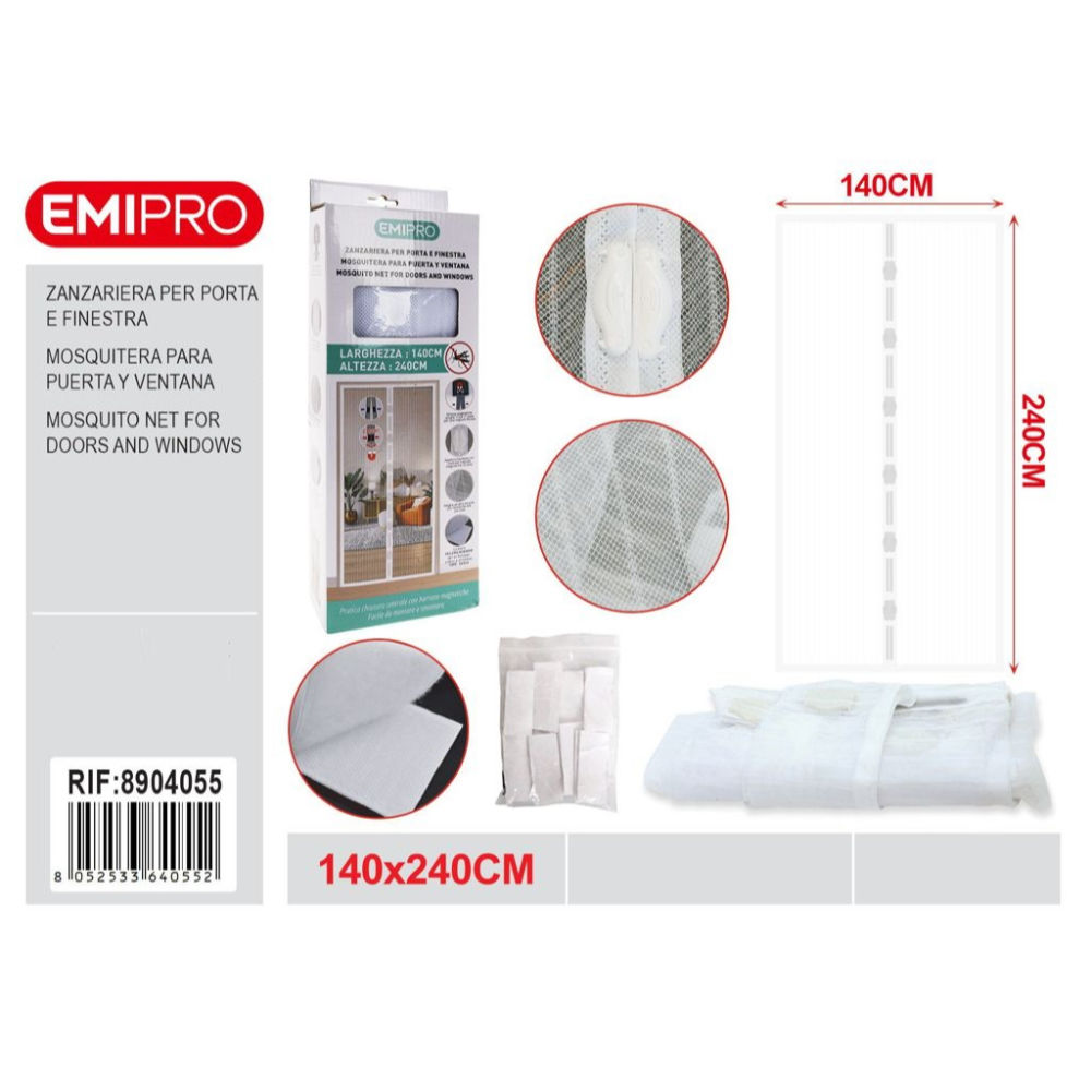 ZANZARIERA PORTAFINESTRA - BIANCO 140x240CMEmi