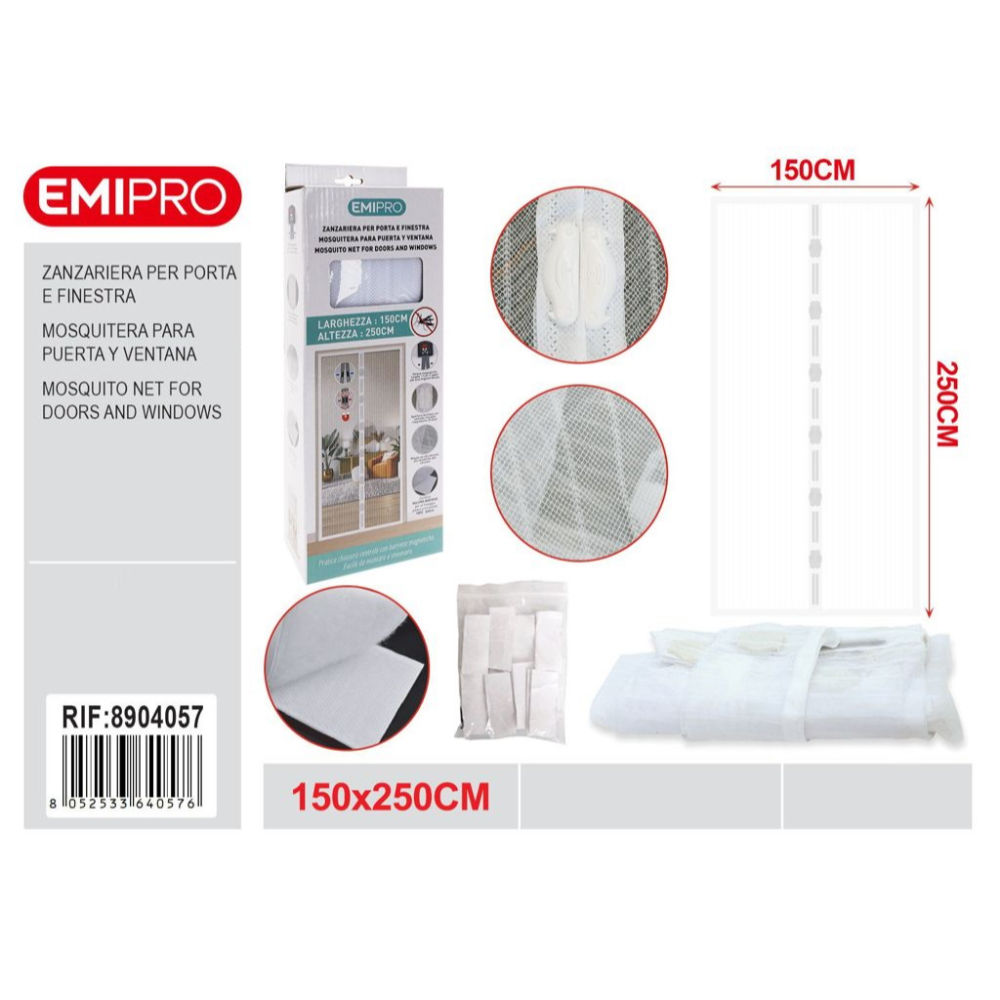 ZANZARIERA PORTAFINESTRA - BIANCO 150x250CMEmi