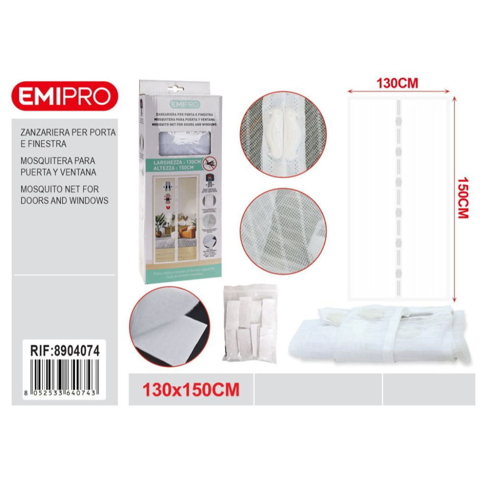 ZANZARIERA PORTAFINESTRA - BIANCO 130x150CMEmi