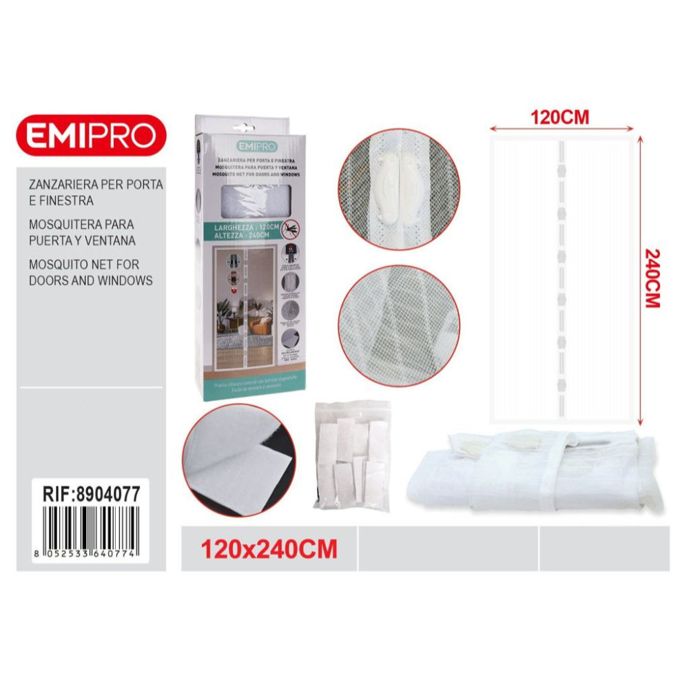 ZANZARIERA PORTAFINESTRA - BIANCO 120x240CMEmi