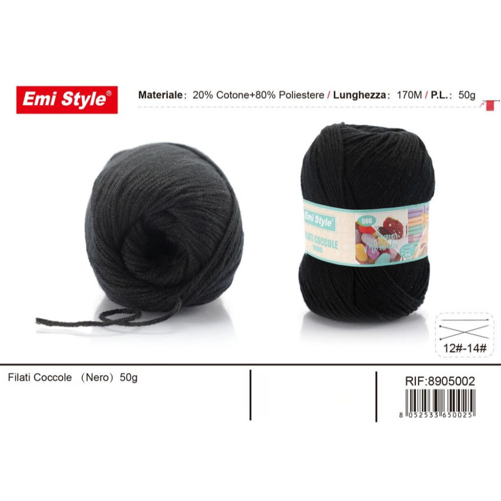 Emi Filato Sofia 50g/170m - NeroEmi