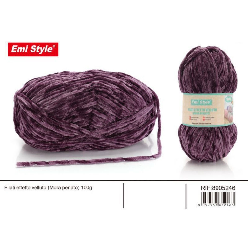 Emi Filato effetto Velluto 100g/245m - Mora PerlatoEmi