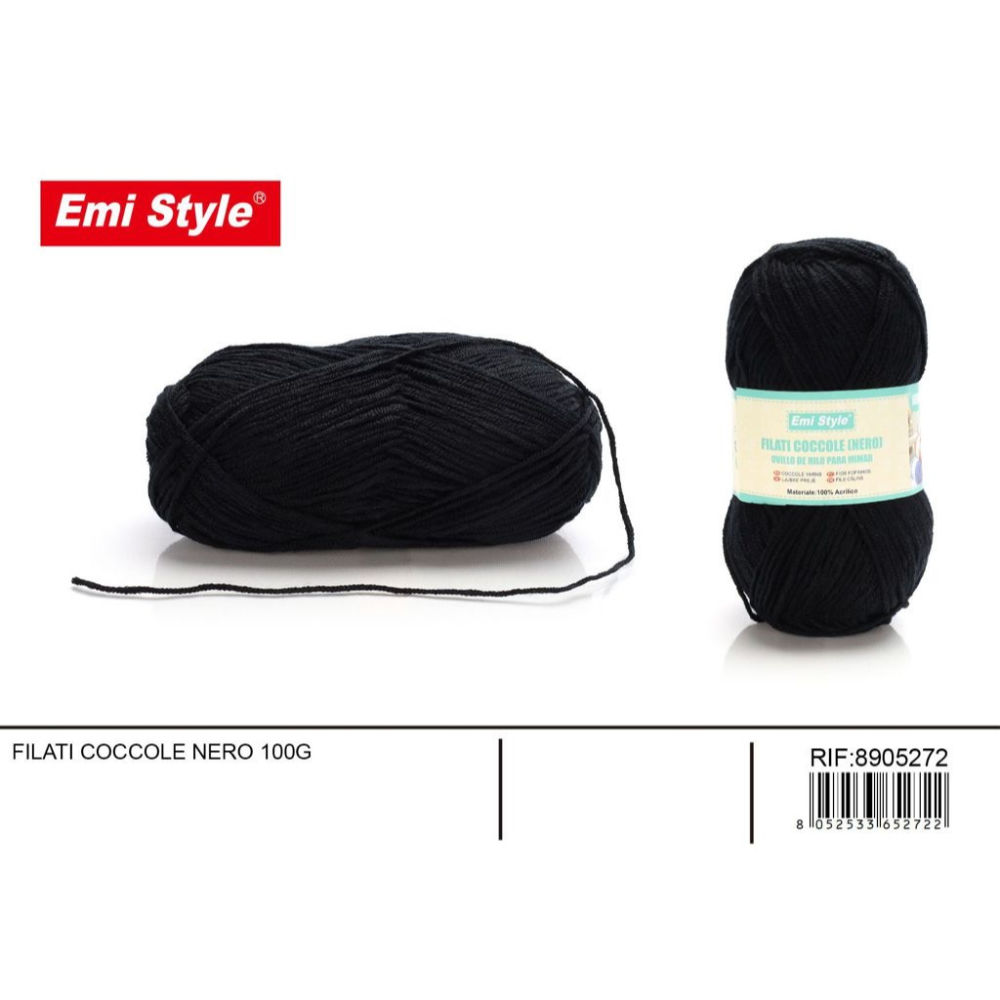 Emi Filato Coccole 100g - NeroEmi