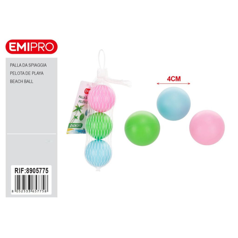 SET PALLINE BEACH TENNIS 4CM - 3PZEmi
