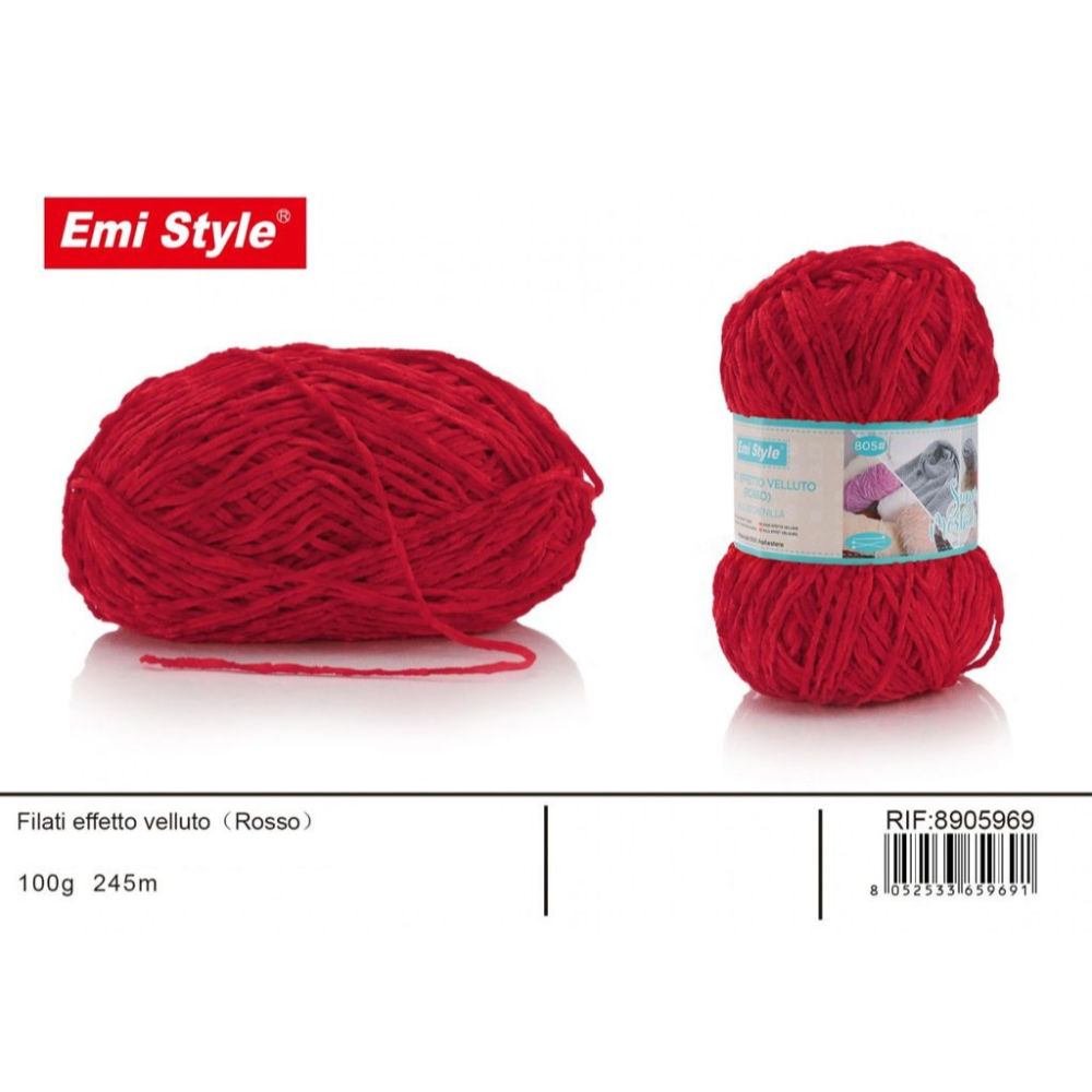 Emi Filato effetto Velluto 100g/245m - RossoEmi