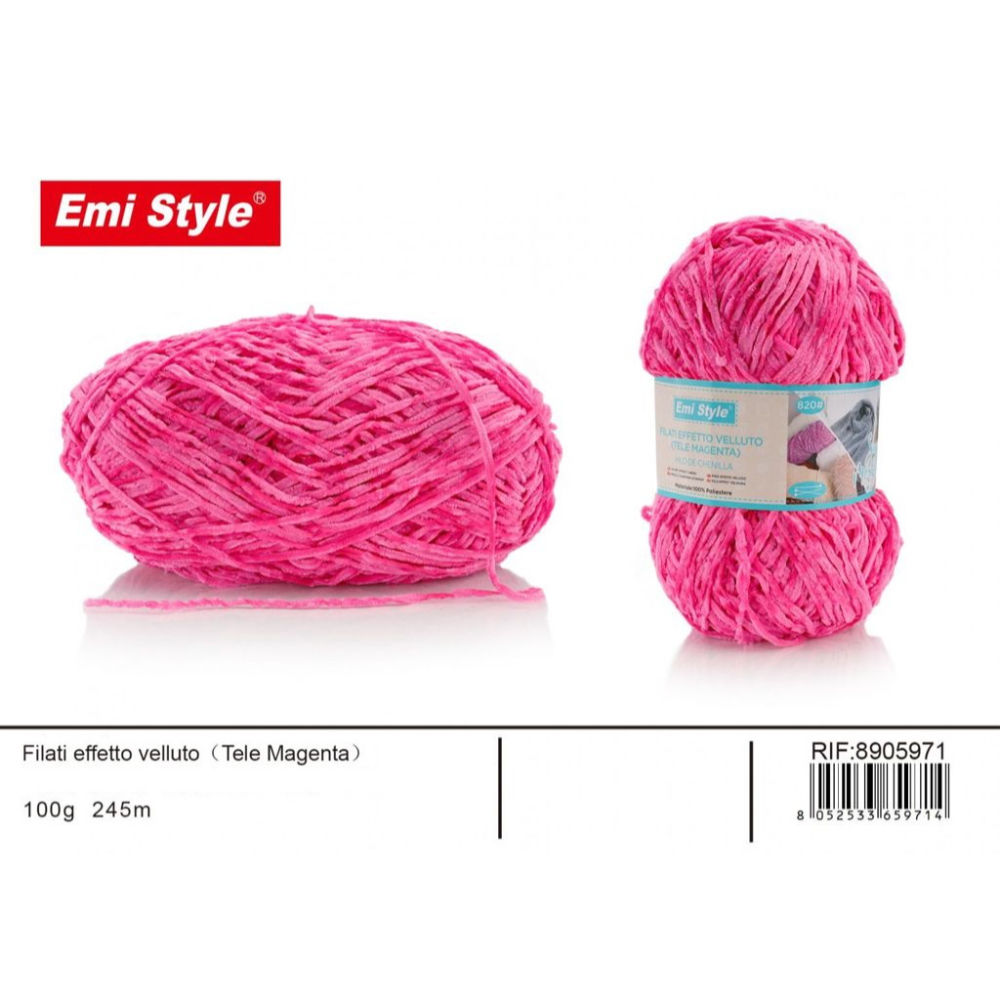 Emi Filato effetto Velluto 100g/245m - Tele MagentaEmi