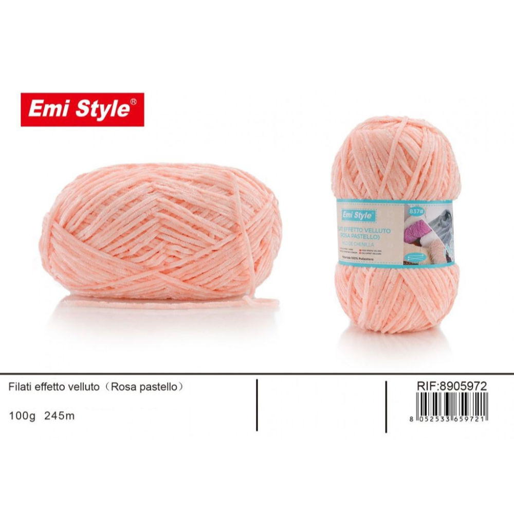 Emi Filato effetto Velluto 100g/245m - Rosa PastelloEmi