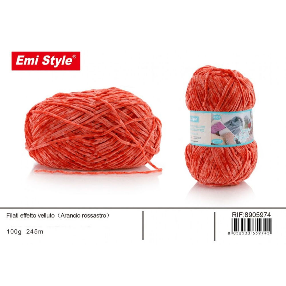 Emi Filato effetto Velluto 100g/245m - Arancio RosastroEmi