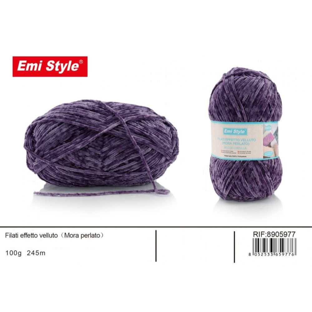 Emi Filato effetto Velluto 100g/245m - ViolaEmi
