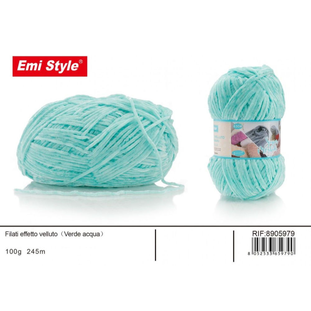 Emi Filato effetto Velluto 100g/245m - Turchese PastelloEmi