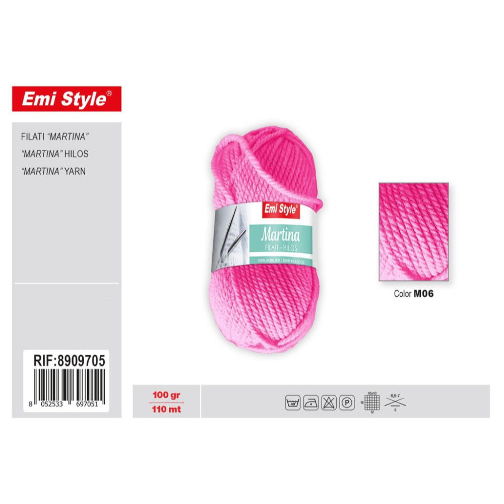 Emi Filato Martina 100g/110m - Rosa Brillante M06Emi