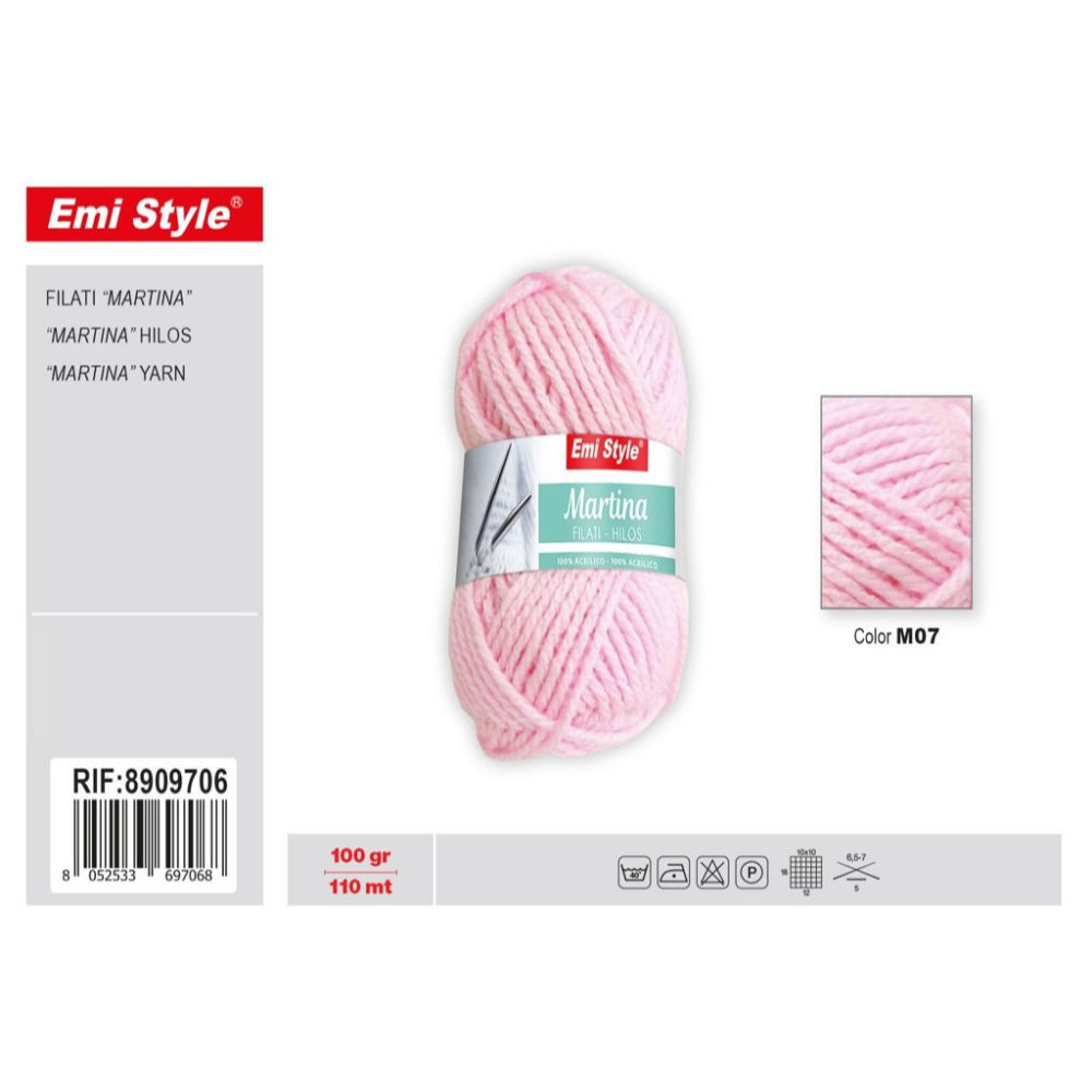 Emi Filato Martina 100g/110m - Rosa Chiaro M07Emi