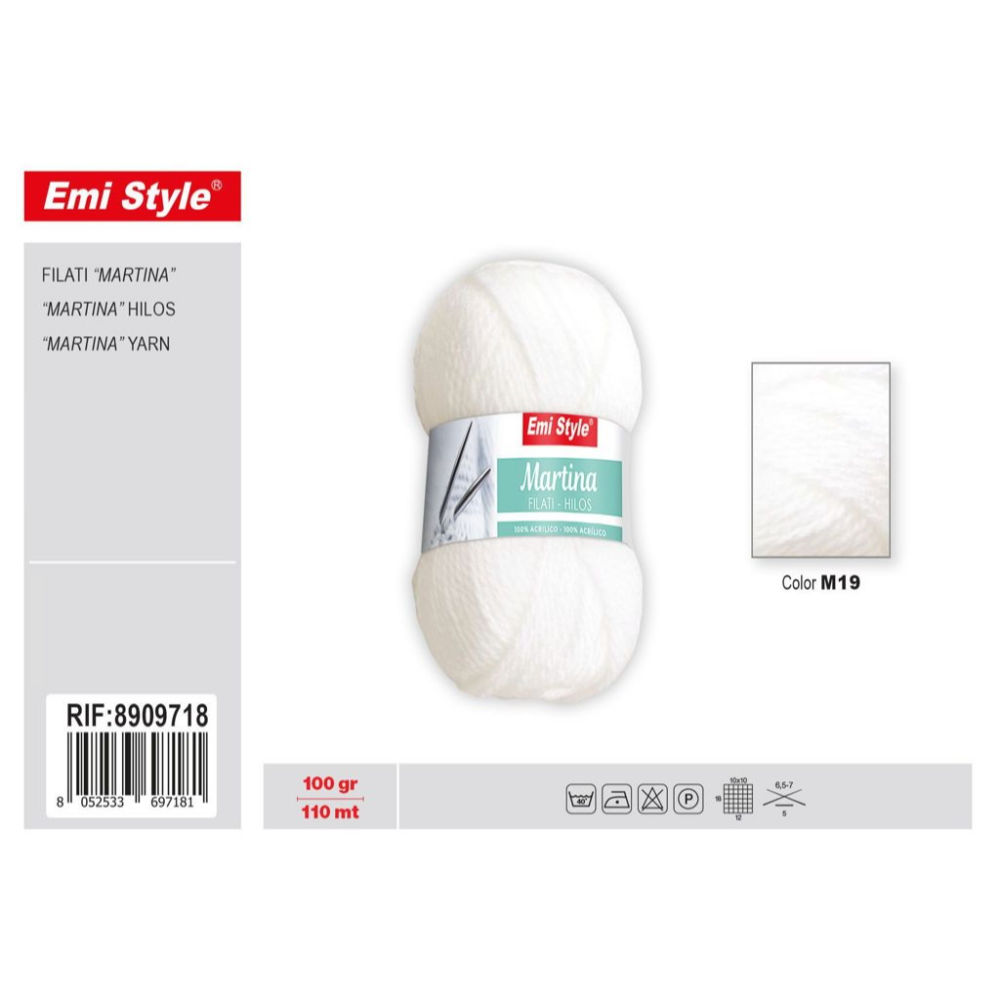 Emi Filato Martina 100g/110m - Bianco M19Emi