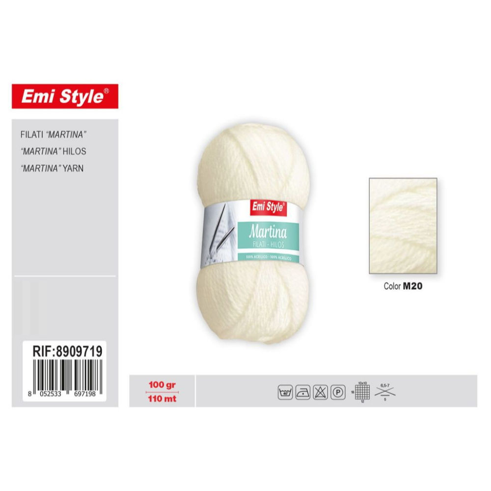 Emi Filato Martina 100g/110m - Bianco Avorio M20Emi