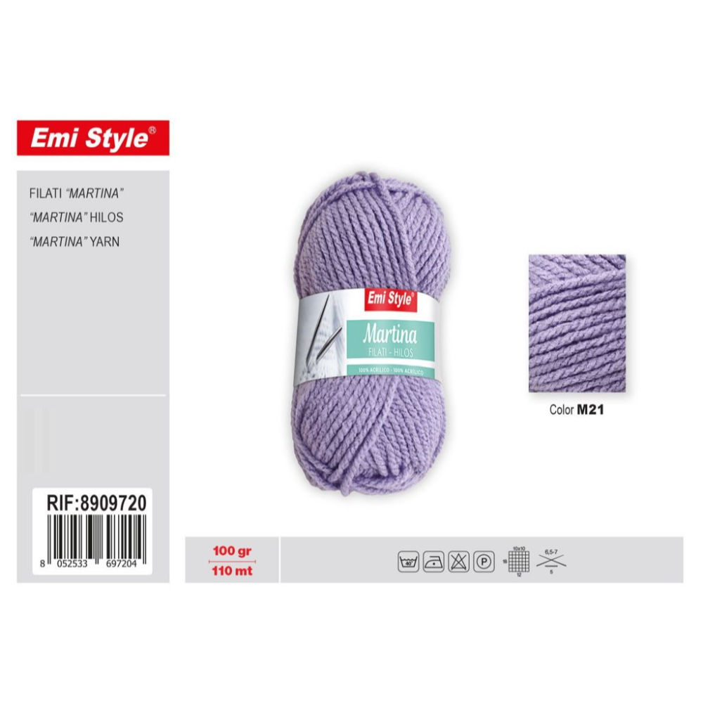 Emi Filato Martina 100g/110m - Lilla M21Emi