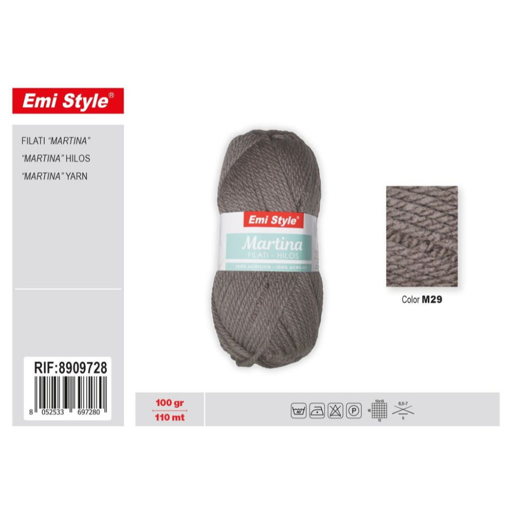 Emi Filato Martina 100g/110m - Tortora M29Emi
