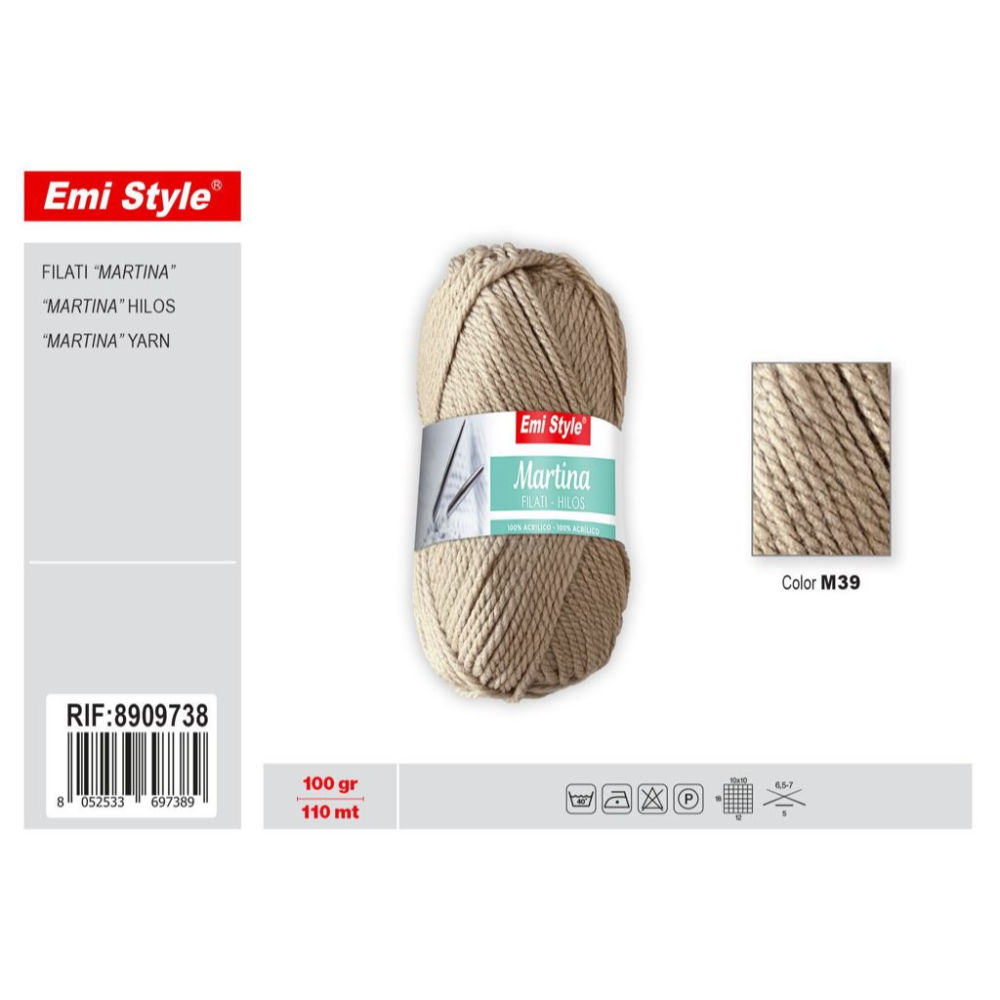 Emi Filato Martina 100g/110m - Beige M39Emi