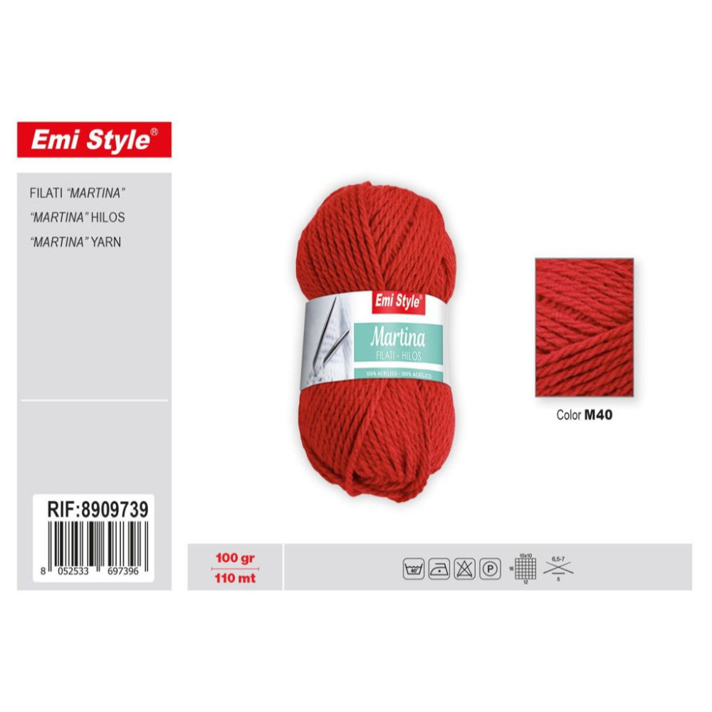 Emi Filato Martina 100g/110m - Rosso M40Emi