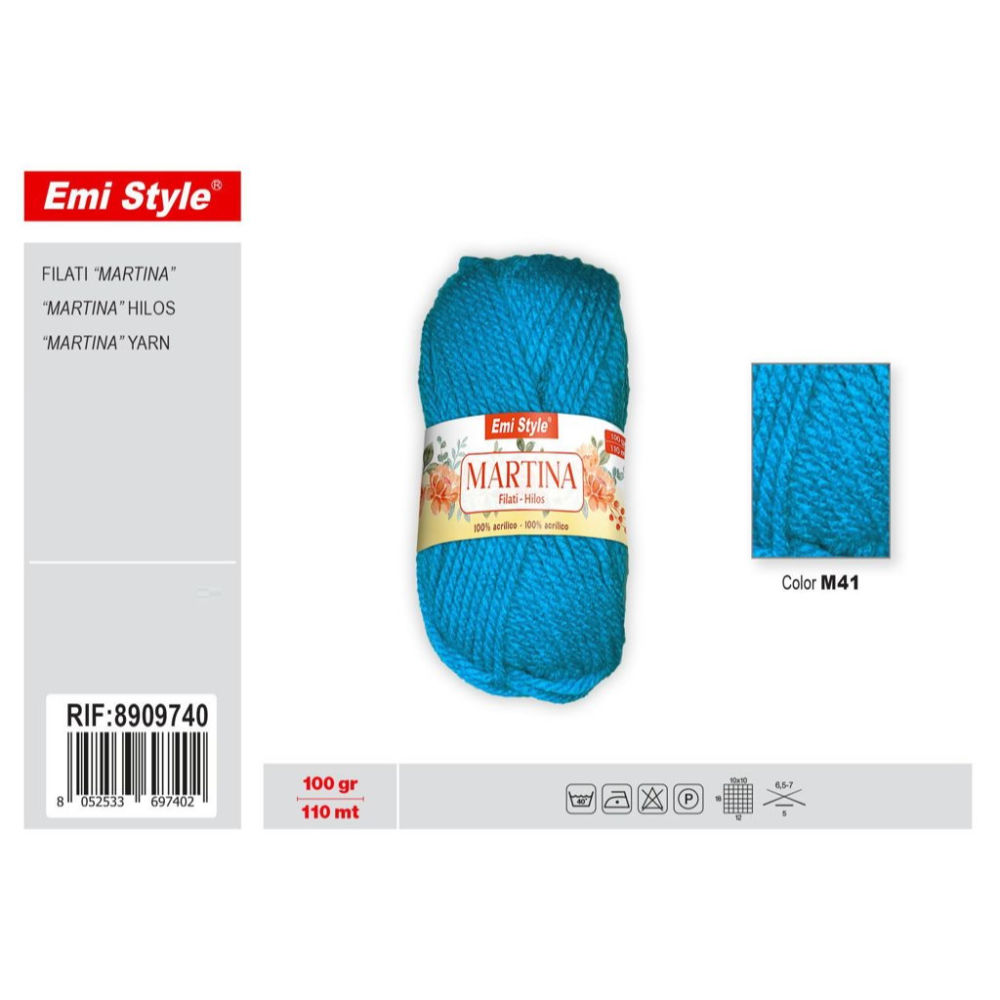 Emi Filato Martina 100g/110m - Azzurro Cielo M41Emi