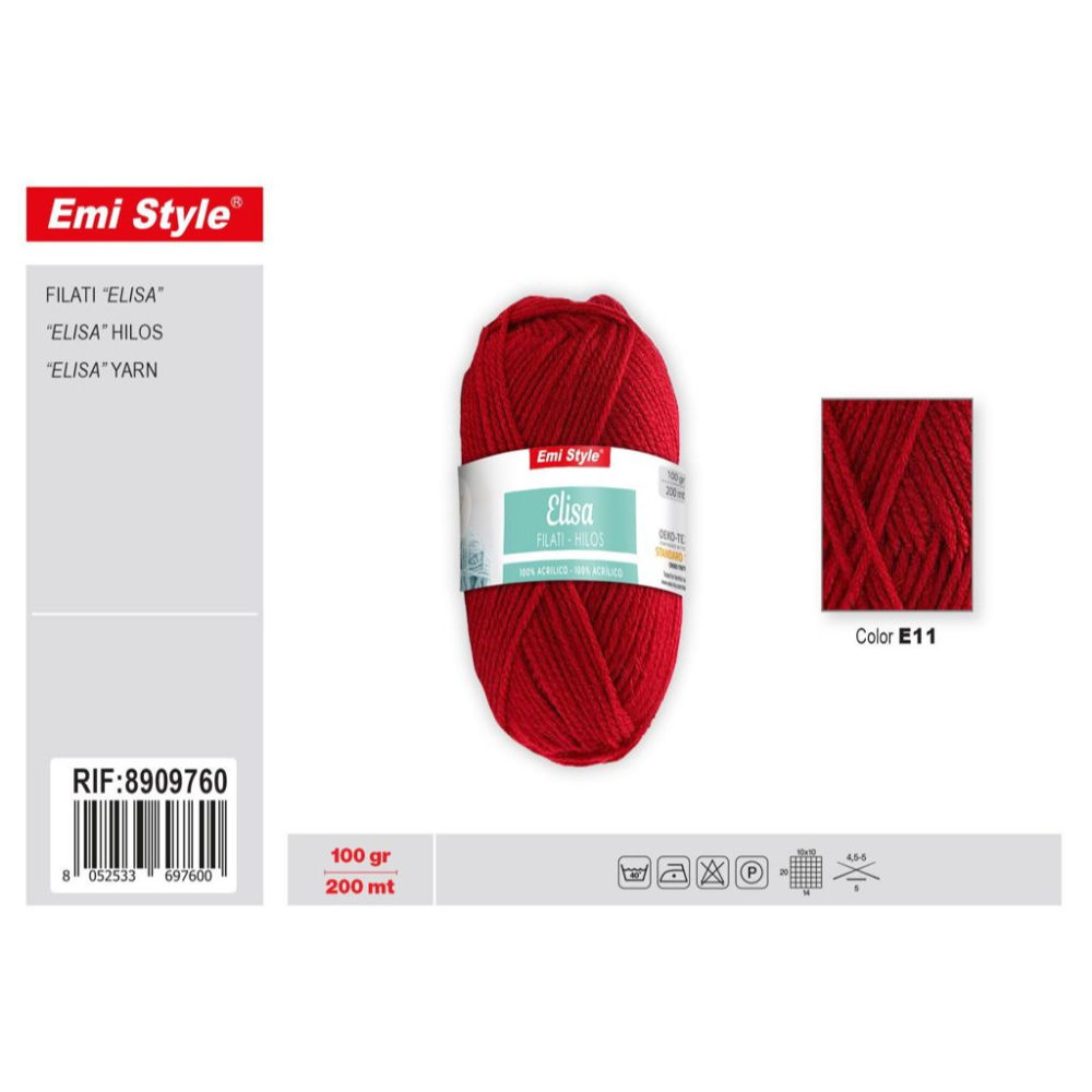Emi Filato Elisa 100g/200m - Rosso E11Emi