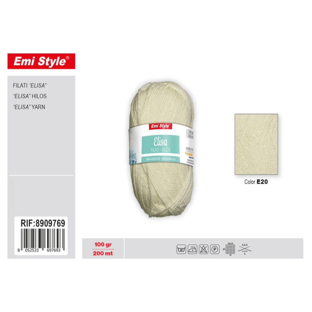 Emi Filato Elisa 100g/200m - Bianco Panna E20Emi