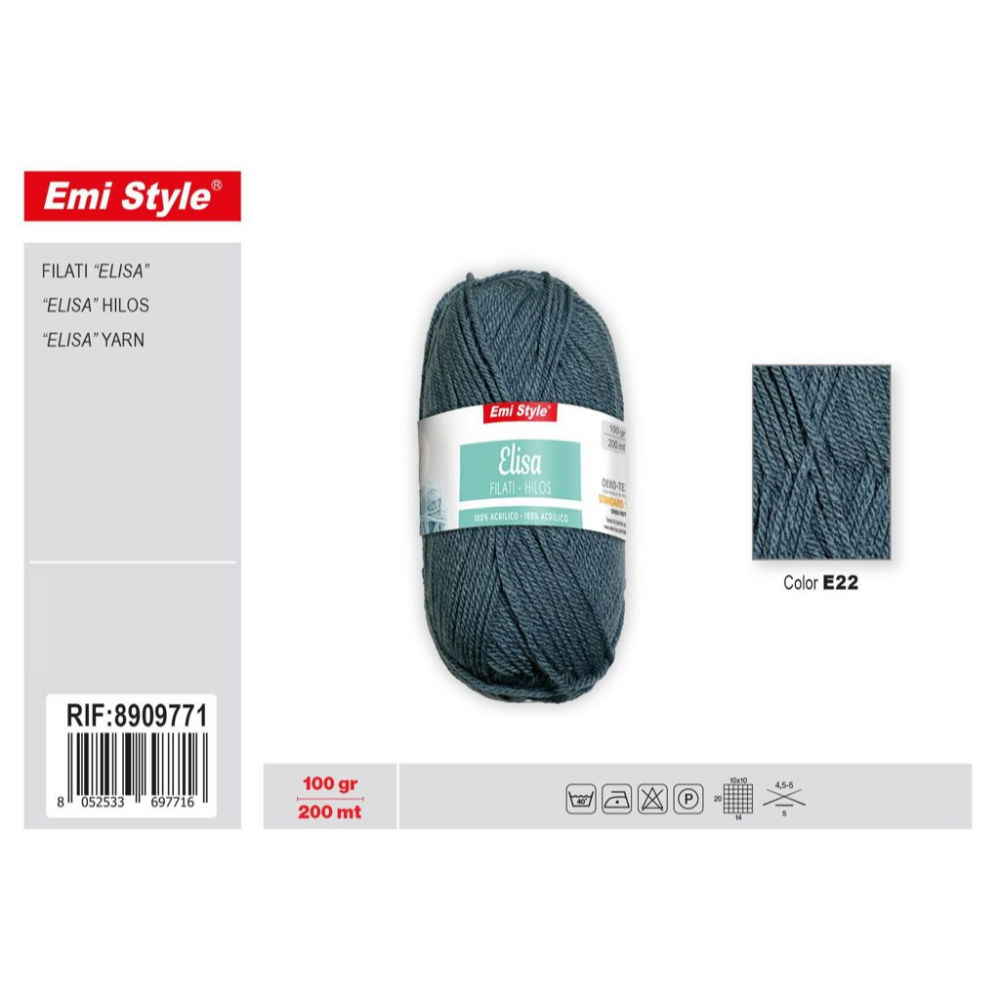 Emi Filato Elisa 100g/200m - Blu Jeans E22Emi