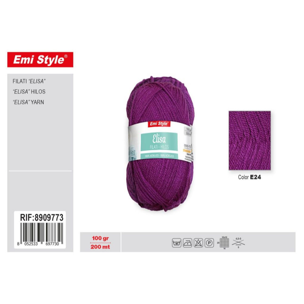 Emi Filato Elisa 100g/200m - Viola E24Emi