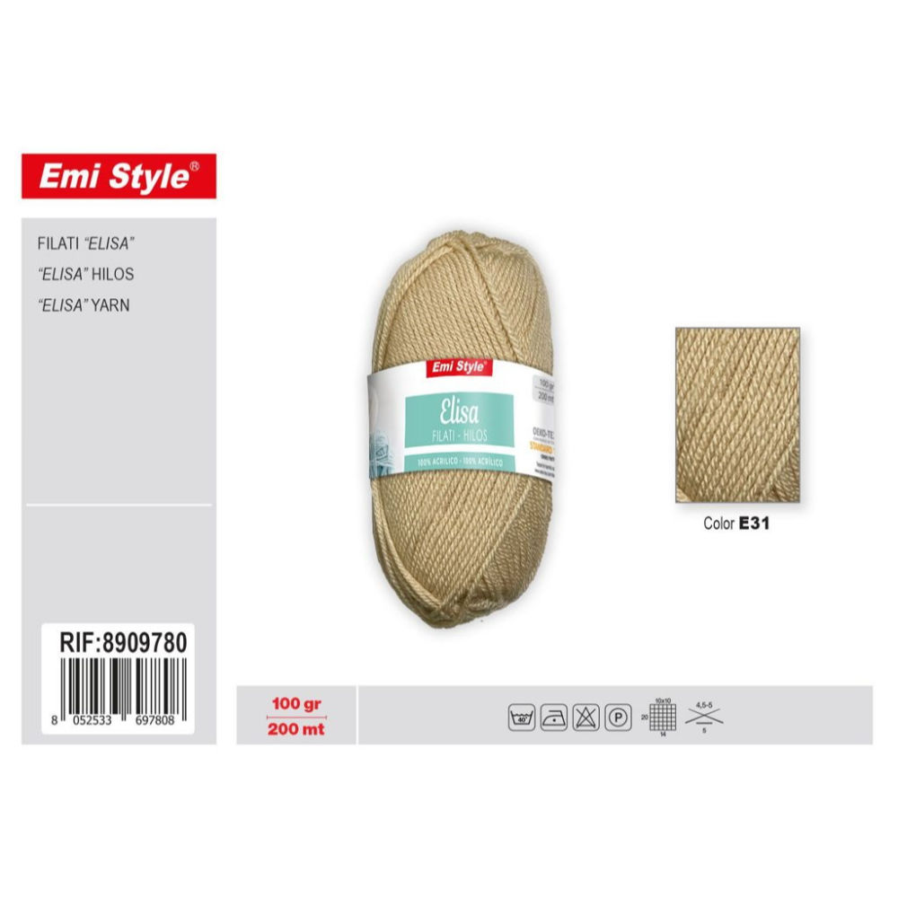 Emi Filato Elisa 100g/200m - Beige E31Emi