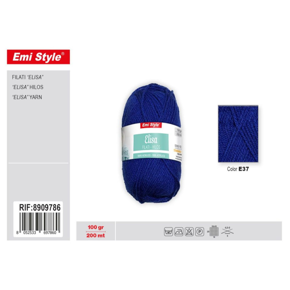 Emi Filato Elisa 100g/200m - Blu E37Emi
