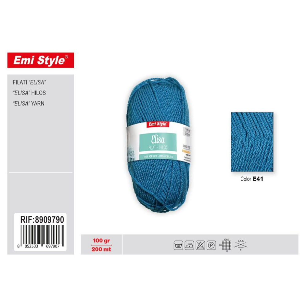 Emi Filato Elisa 100g/200m - Azzurro Scuro E41Emi