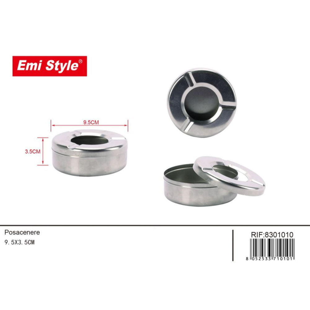 EMI POSACENERE ACCIAIO INOX - 9,5x3,5CMEmi