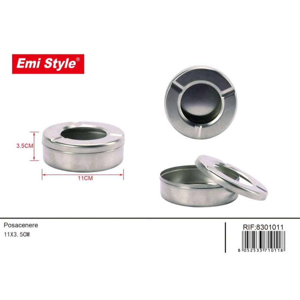 EMI POSACENERE ACCIAIO INOX - 11x3.5CMEmi