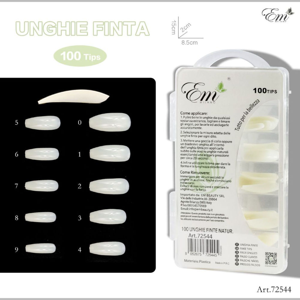 UNGHIE FINTE A BALLERINA - BIANCO 100 TIPSEm